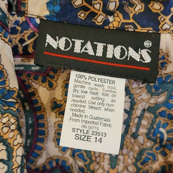 Vintage Size 14 Notations Layering Fall Colors Paisley and Floral Gorgeous - Picture 5 of 12